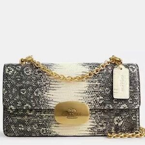 Coach Eliza Snake Print Gold Crossbody Bag